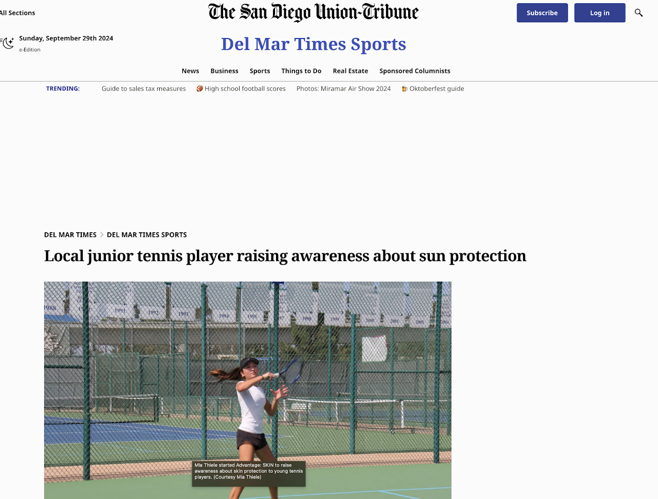 San Diego Union-Tribune feature about Advantage:SKIN, original image 1